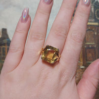 Citrine ring in 18 carat gold-Vintage Rings-The Antique Ring Shop