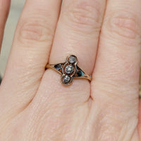 Antique diamond three stone ring in 14 carat gold-Antique rings-The Antique Ring Shop