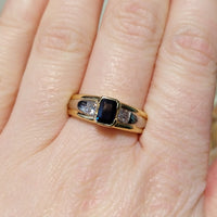Sapphire and diamond ring in 18 carat gold-Vintage Rings-The Antique Ring Shop