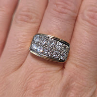 Vintage diamond double row ring in 14 carat gold-Vintage Rings-The Antique Ring Shop