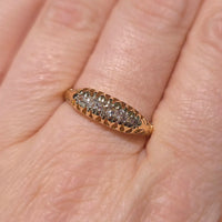 Victorian five stone old cut diamond ring from 1883