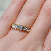 Five stone diamond ring in 18 carat gold-Vintage Rings-The Antique Ring Shop