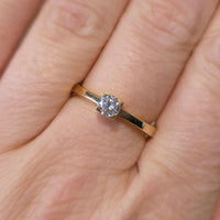 Diamond solitaire ring in 18 carat gold-engagement rings-The Antique Ring Shop