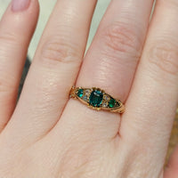 Edwardian emerald and rose diamond ring from 1906-Antique rings-The Antique Ring Shop