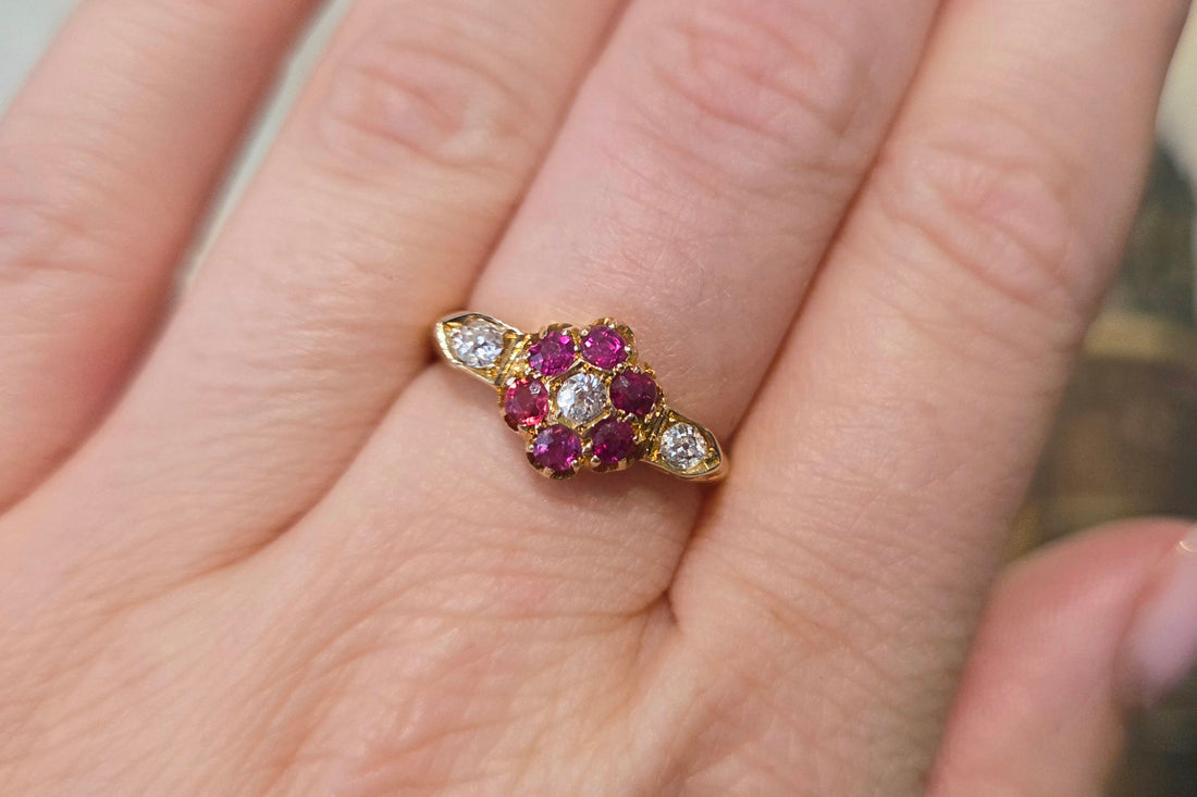 Edwardian ruby and diamond ring from 1904