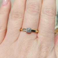 Princess and brilliant cut diamond ring