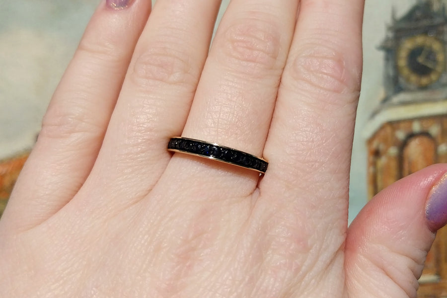 Sapphire half eternity band