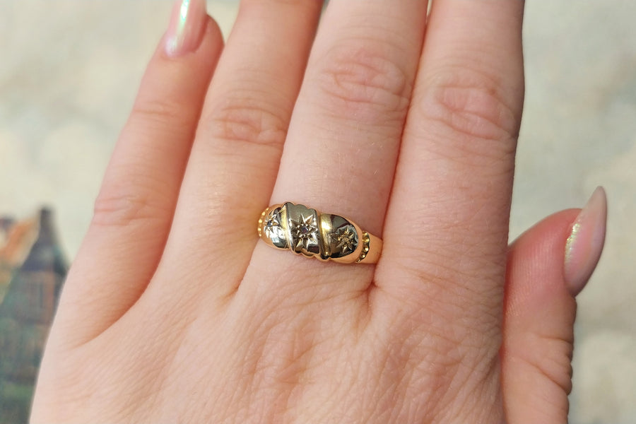 Rose diamond gypsy ring from 1907-Antique rings-The Antique Ring Shop