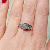 Vintage Art Deco diamond ring in 18 carat gold-engagement rings-The Antique Ring Shop