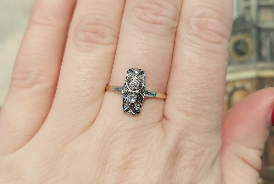 Petit Art Deco diamnd ring-Vintage Rings-The Antique Ring Shop