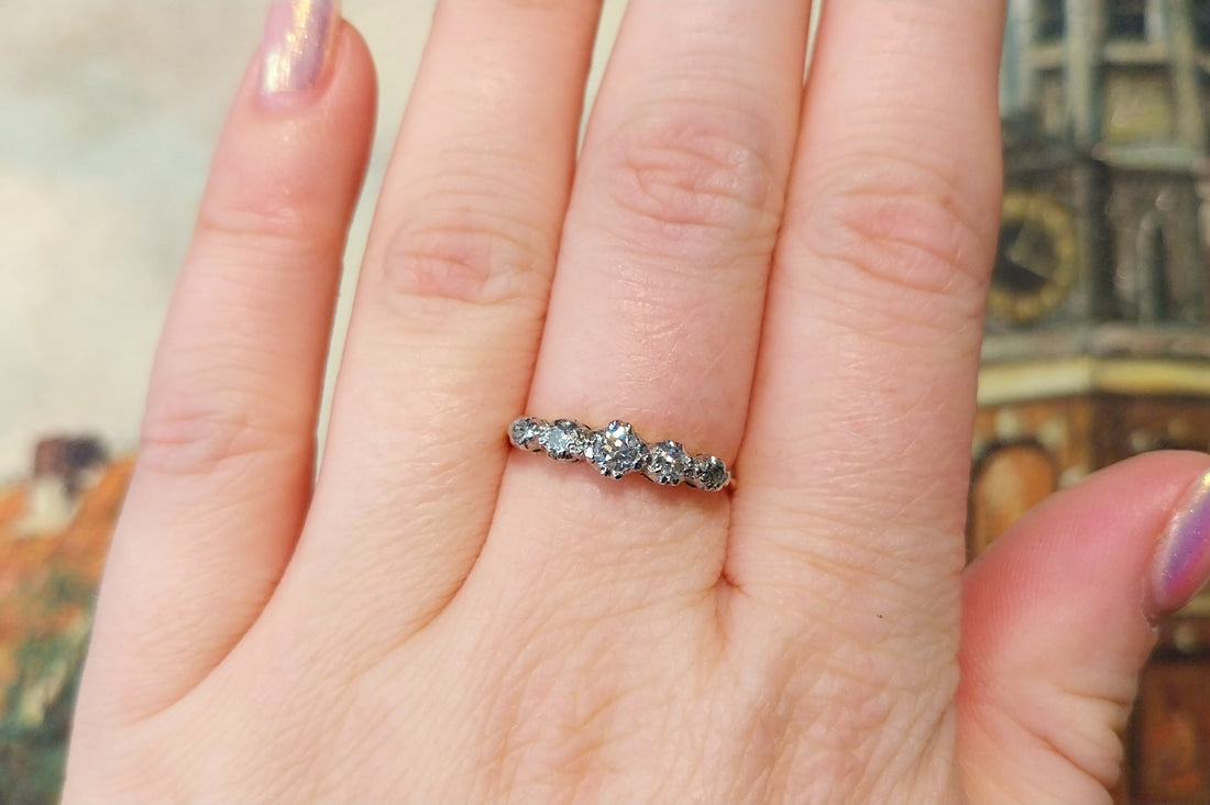 Vintage diamond ring in 14 carat gold-Vintage Rings-The Antique Ring Shop