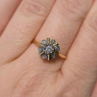 Vintage diamond cluster ring in 18 carat gold-engagement rings-The Antique Ring Shop
