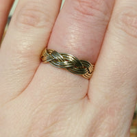 Vintage 14 carat gold interwoven band-wedding rings-The Antique Ring Shop