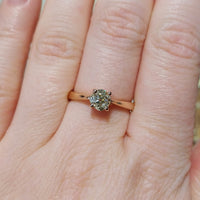 Old cut diamond solitaire ring in rose gold-Vintage Rings-The Antique Ring Shop