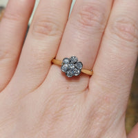 Vintage diamond flower cluster ring-The Antique Ring Shop