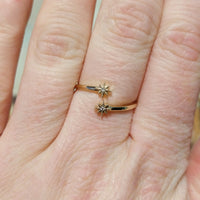 Diamond star ring in 14 carat gold-Vintage Rings-The Antique Ring Shop