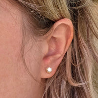 Vintage diamond studs in 14 carat gold-Earrings-The Antique Ring Shop