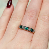 Vintage emerald and diamond ring-Vintage Rings-The Antique Ring Shop