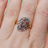 Antique rose diamond swirl ring-Antique rings-The Antique Ring Shop