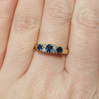 Vintage sapphire and diamond ring in 18 carat gold