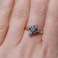 Diamond zig zag ring in 18 carat gold-Vintage Rings-The Antique Ring Shop