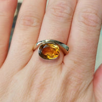 Vintage citrine ring in 14 carat gold-Vintage Rings-The Antique Ring Shop