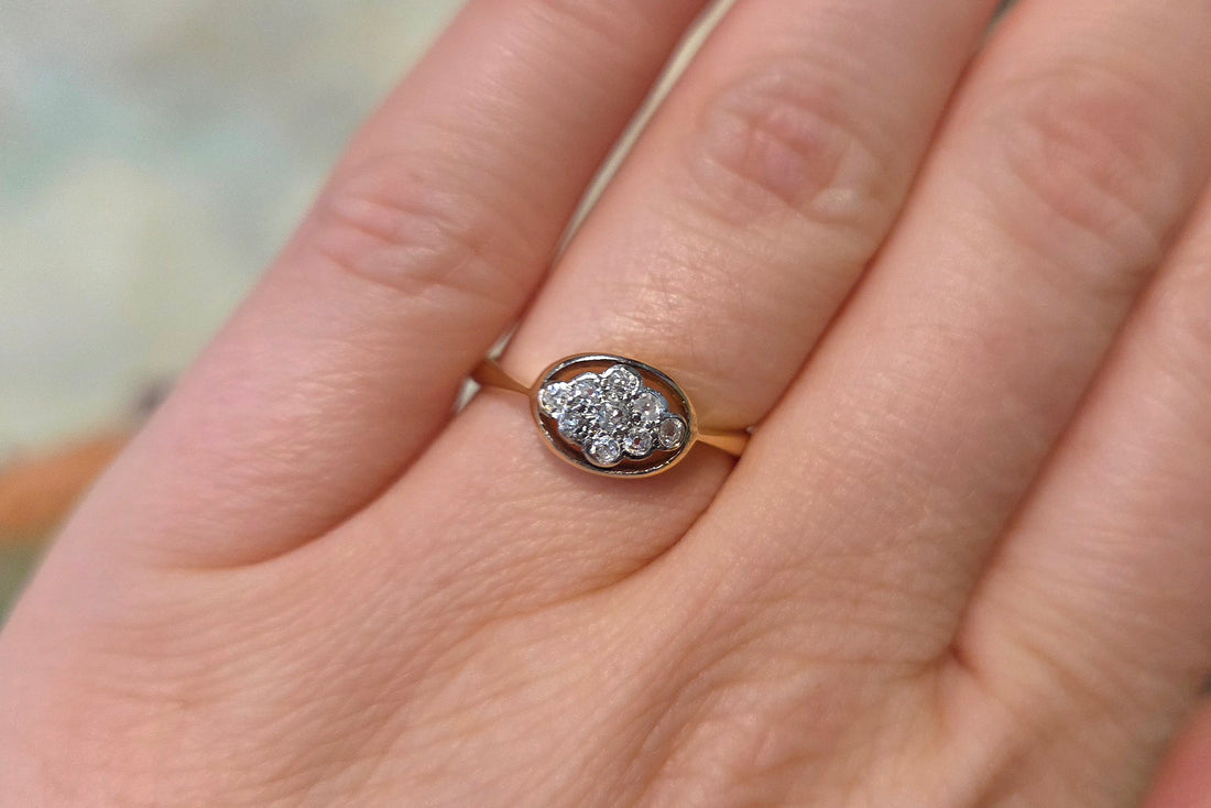 Edwardiaanse oud geslepen diamanten ring