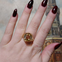 Vintage citrine ring in 14 carat gold-Vintage Rings-The Antique Ring Shop