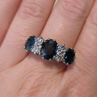 Vintage sapphire and diamond ring in 18 carat gold-Vintage Rings-The Antique Ring Shop
