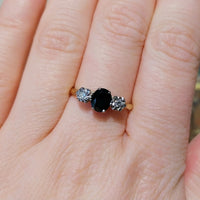 Vintage sapphire and diamond ring in 18 carat gold-Vintage Rings-The Antique Ring Shop