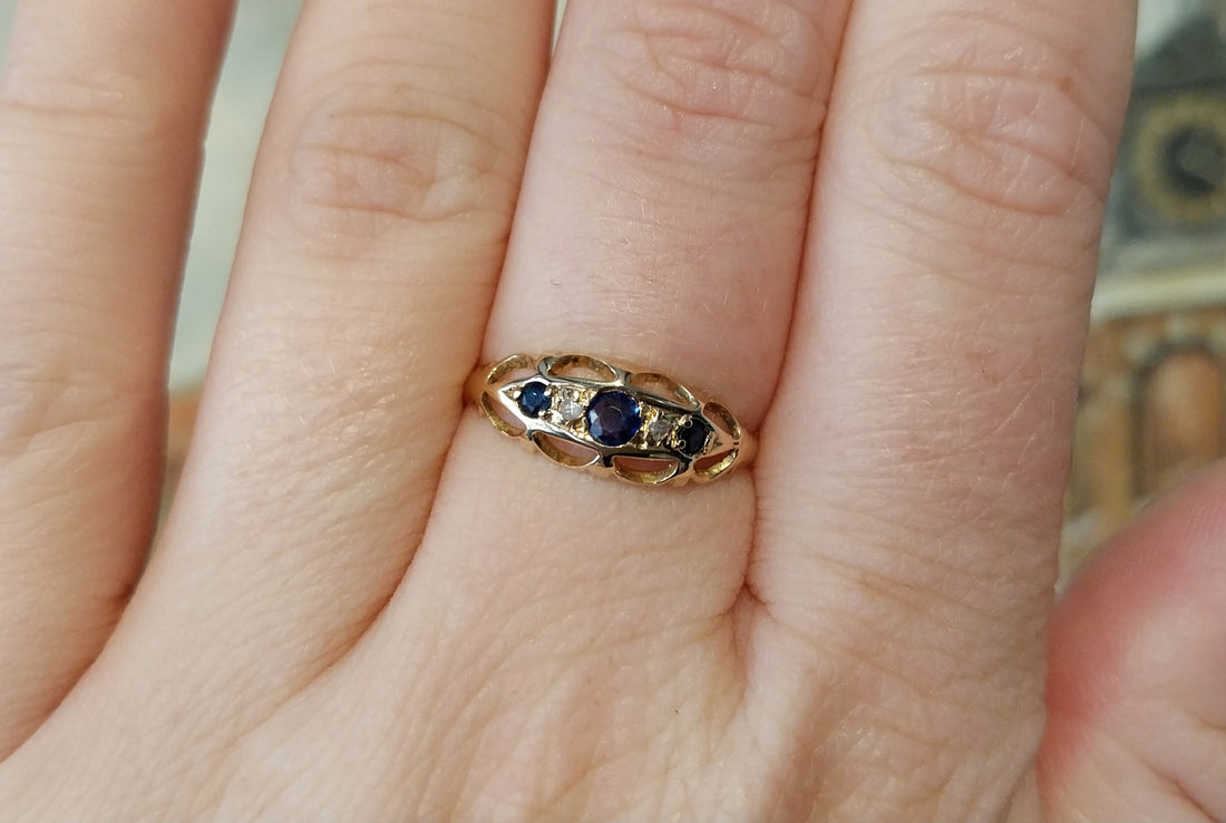 Sapphire and rose diamond ring from 1914