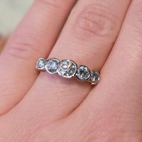 Five stone diamond ring in 18 carat gold