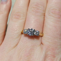 Three stone brilliant cut diamond ring-engagement rings-The Antique Ring Shop