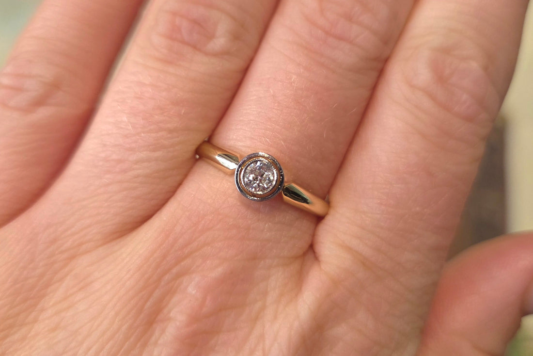 Old cut diamond solitaire ring