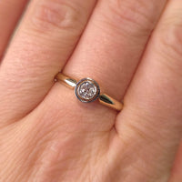 Old cut diamond solitaire ring