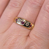 Victorian ruby and diamond gypsy ring-Antique rings-The Antique Ring Shop