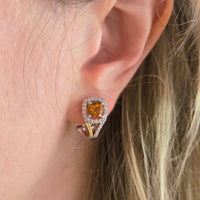 Citrine and diamond earrings-Earrings-The Antique Ring Shop