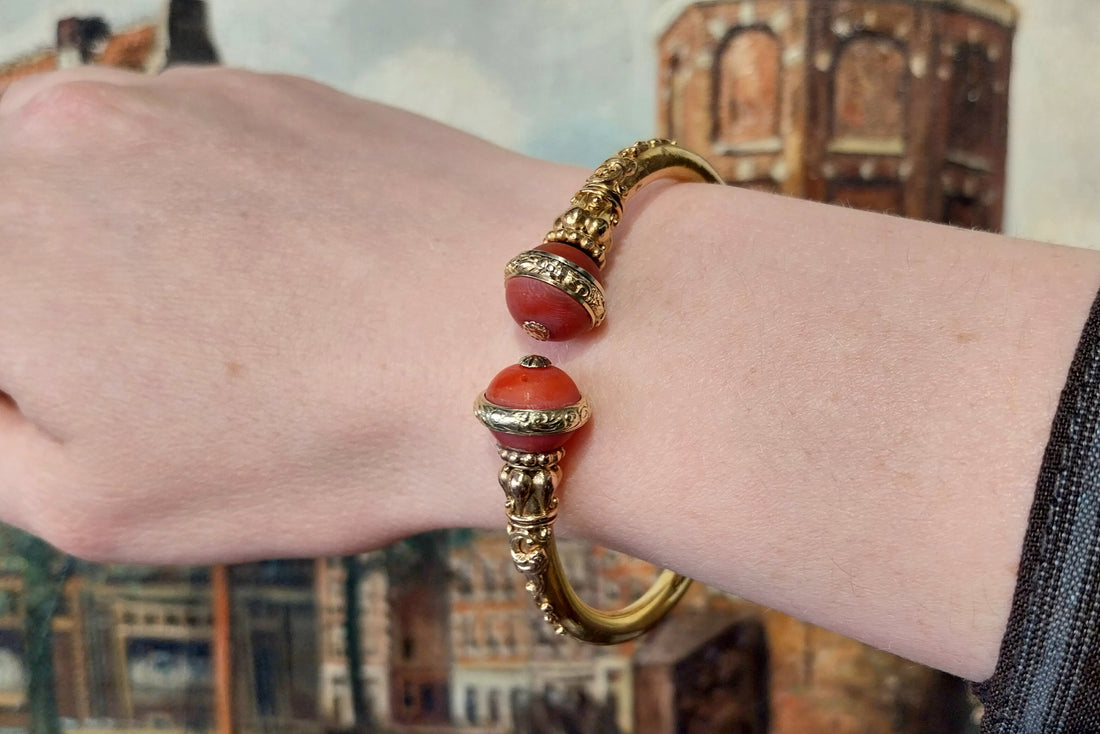 14 carat gold torque bracelet-Bracelets-The Antique Ring Shop