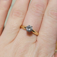 Vintage diamond solitaire ring in 18 carat gold-engagement rings-The Antique Ring Shop