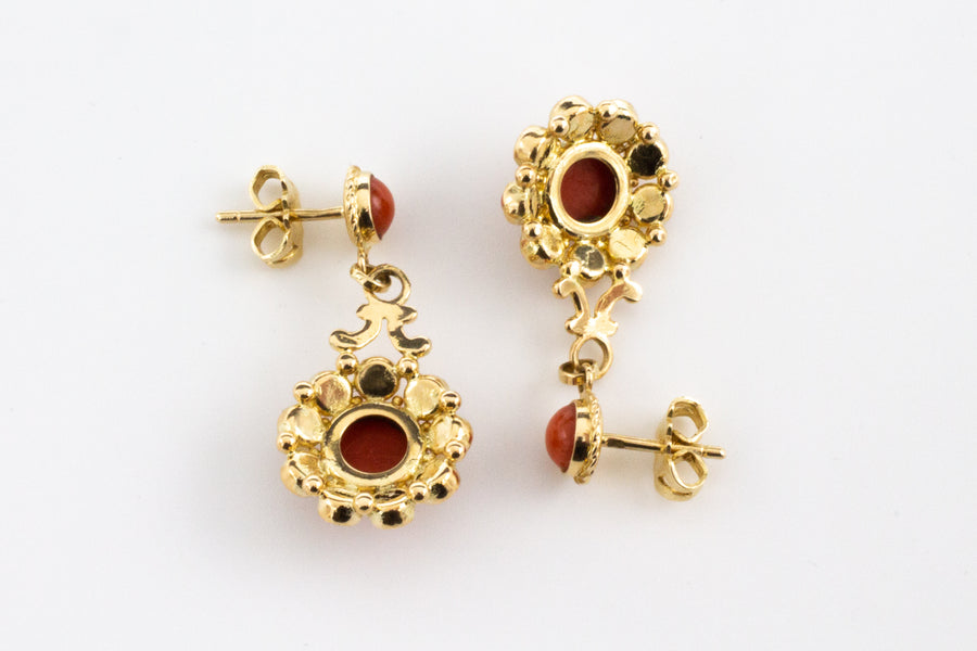 Vintage dutch pendant earings-Earrings-The Antique Ring Shop