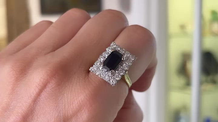 Vintage 18 carat gold sapphire and diamond ring