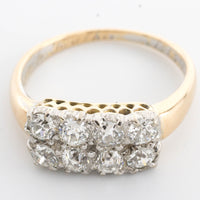 Edwardian old cut diamond double row ring.-Antique rings-The Antique Ring Shop