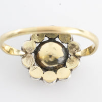 Classic rose diamond cluster ring in silver and gold.-Antique rings-The Antique Ring Shop