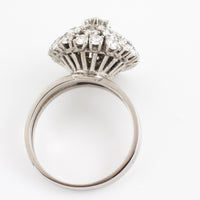 Vintage diamond dome cluster ring in white gold-Vintage & retro rings-The Antique Ring Shop