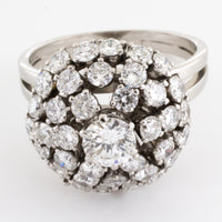 Vintage diamond dome cluster ring in white gold-Vintage & retro rings-The Antique Ring Shop