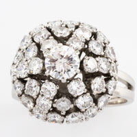 Vintage diamond dome cluster ring in white gold-Vintage & retro rings-The Antique Ring Shop