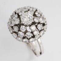 Vintage diamond dome cluster ring in white gold-Vintage & retro rings-The Antique Ring Shop