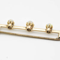 Antique gold bar brooch with five opal stones-Brooches-The Antique Ring Shop, Amsterdam