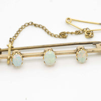 Antique gold bar brooch with five opal stones-Brooches-The Antique Ring Shop, Amsterdam