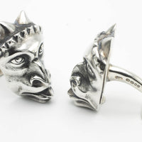 Silver Gargoyle cuff-links-Cuff links-The Antique Ring Shop, Amsterdam
